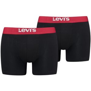 Levi's Boxershorts Solid Basic Organic Cotton 2-pack Black / Red