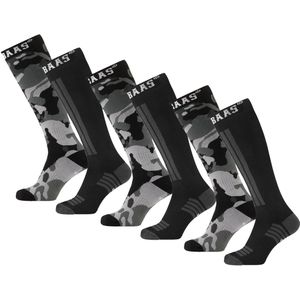 Poederbaas Skisokken 6-pack Camo Black