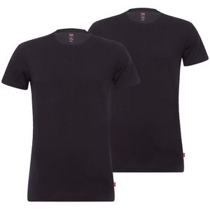 Levi&#039;s t-shirt heren Solid Crew 2-Pack Jet Black