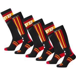 Poederbaas Skisokken 6-pack Swedish Black &amp; Red