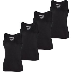 Apollo Singlet Dames Bamboo Zwart 4-pack