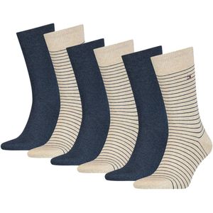 Tommy Hilfiger Sokken Heren Small Stripe 6-pack Beige Melange