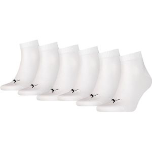 Puma Quarter Sokken Wit 6-pack