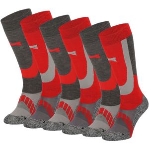 Xtreme - Skisokken - Multi Red - Kniehoogte - 6 Paar Unisex Skikousen