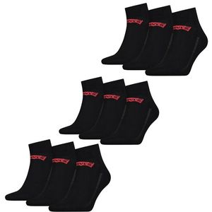 Levi's Quarter Sokken 9-pack Batwing Logo Zwart