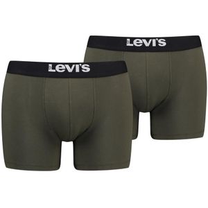 Levi's Boxershorts Solid Basic Organic Cotton 2-pack Khaki