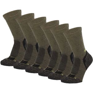 Xtreme - Hiking Sokken - Multi Groen - 6 Paar - Extra Warm - Anatomisch Gevormd Voetbed