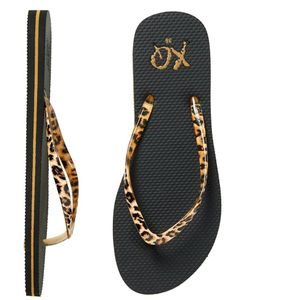 XQ Teenslippers Dames Zwart Panter