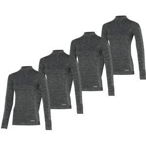 Heatkeeper Thermoshirt Lange Mouw Dames Premium 4-pack Zwart Melange