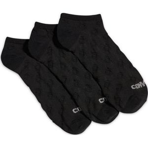 Converse 3-Pack Textured No-Show Socks voor Vrouwen in Black