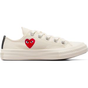 Converse PLAY Comme des Garçons Single Heart Chuck 70 in Milk/Red/Black, Maat EU 32