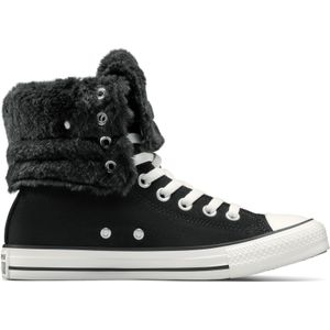 Converse Chuck Taylor All Star Fold Over XHi Faux Fur voor Vrouwen in Black/Black/Egret, Maat EU 41.5