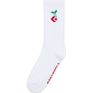 Converse Star Chevron Cherry Crew Socks in White