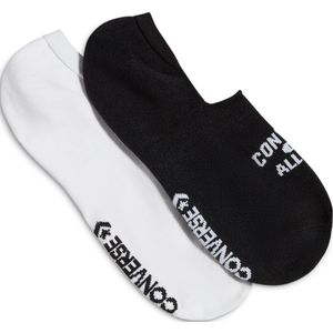 Converse 2-Pack All Star No-Show Socks in Black/White