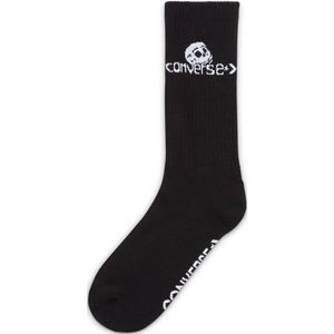 Converse Skull Star Chevron Crew Socks in Converse Black