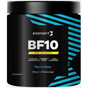 BF10 Pre-workout | Body & Fit | Blue Ice | 315 gram (30 doseringen)