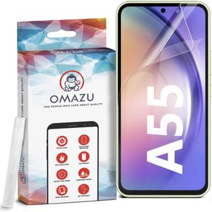 Samsung Galaxy A55 OMAZU 3D Flex TPU Screenprotector, 2 Pack - 100% vingerafdruk scanner compatible- Edge-to-Edge beschermingsfunctie