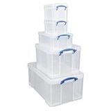 Really Useful Box opbergdoos voordeelpakket | polypropyleen | transparant | 5 stuks | 64, 35, 9 en 3 liter