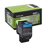 Lexmark 80C20C0 nr. 802C toner cartridge cyaan lage capaciteit (origineel)