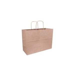 Papieren draagtas | bruin | 350 x 260 x 140 mm | 100 stuks