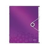 Leitz 4634 WOW sorteermap | paars metallic | 12 tabs