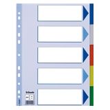 Esselte 15259 A4 tabbladen | gekleurd plastic | 5 tabs | 11-gaats