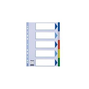 Esselte 15259 A4 tabbladen | gekleurd plastic | 5 tabs | 11-gaats