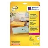 Avery Zweckform L4772-25 transparante etiketten | 99,1 mm x 42,3 mm | 300 etiketten