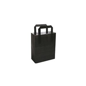 Papieren draagtas | zwart | 180 x 220 x 80 mm | 250 stuks