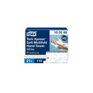 Handdoek tork h2 premium multifold wit 100288s-sDoos a 21 pak