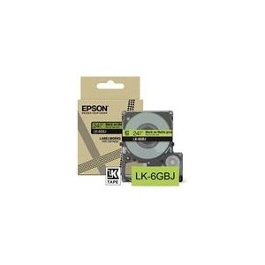 Epson LK-6GBJ matte tape zwart op groen 24 mm (origineel)