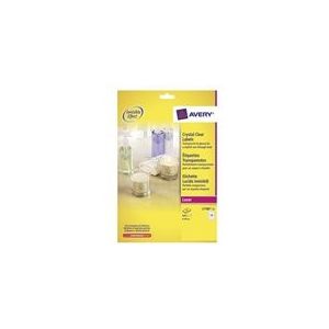 Avery Zweckform L7780-25 crystal clear etiketten | rond | 40 mm | 600 etiketten