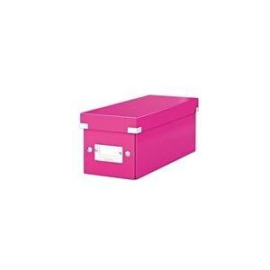 Leitz 6041 WOW CD opberg box | PP gelamineerd hardboard | roze metallic