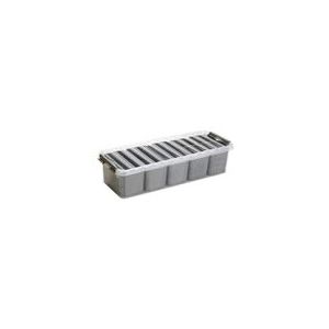 Sunware - Q-line opbergbox met 7 bakjes 3,5L transparant metaal - 39 x 14 x 9,5 cm