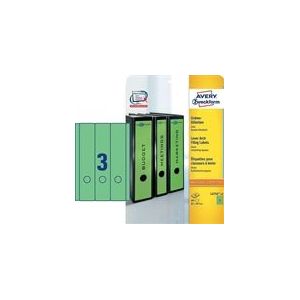 Avery Zweckform L4754-20 printbare rugetiketten | groen | zelfklevend | breed | 61 mm x 297 mm | 60 etiketten