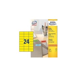 Avery Zweckform 3451 universele etiketten | geel | 70 mm x 37 mm | 2400 etiketten