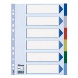 Esselte 15260 A4 tabbladen | gekleurd plastic | 6 tabs | 11 gaats