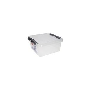 Sunware - Q-line opbergbox 18L transparant metaal - 40 x 40 x 20 cm