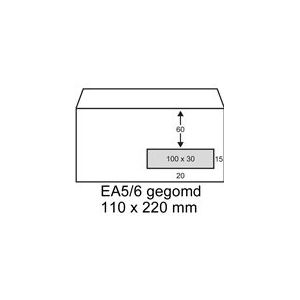 Raadhuis 202030 dienst envelop | gegomd | EA5/6 | venster rechts | 110 mm x 220 mm | 500 stuks