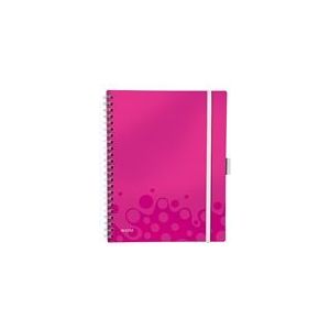 Leitz spiraalblok 4645 Wow Be Mobile Book | A4 | geruit | roze metallic | 80gr. | 80 vel