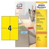 Avery Zweckform 3459 universele etiketten | geel | 105 mm x 148 mm | 400 etiketten