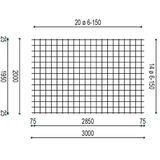 Intergard Betongaas betonmat schutting vuurverzinkt hedera 2x3m 6/150mm