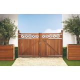 Intergard Poort tuinpoort Bangkirai hardhout met trellis 300x180cm