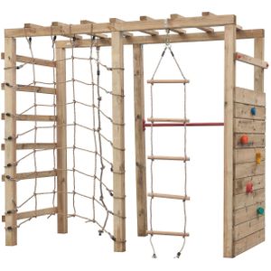 Intergard Houten speeltoestel houten schommel klimtoren King Kong 240x120x220cm