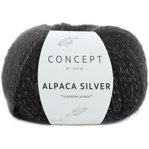 Katia Concept Alpaca Silver - 263 zwart met zilver - Glans Garen
