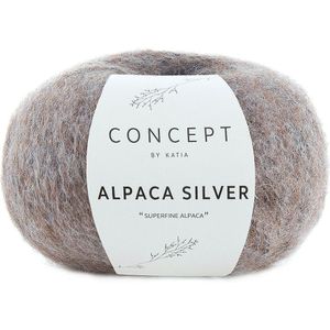 Katia Concept Alpaca Silver - 257 bruin met zilver - Glans Garen