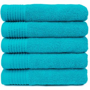 5x The One Handdoek 70x140 cm Turquoise