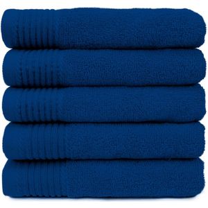 5x The One Handdoek 50x100 cm Royal blue