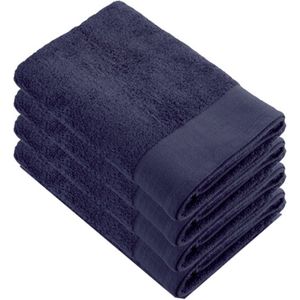 4x Walra Soft Cotton Handdoek 70 x 140 cm Navy