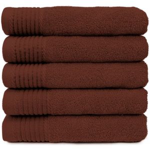 The One Towelling - Handdoek - Bruin - 100% Katoen - 450 gram - 5 Stuks
